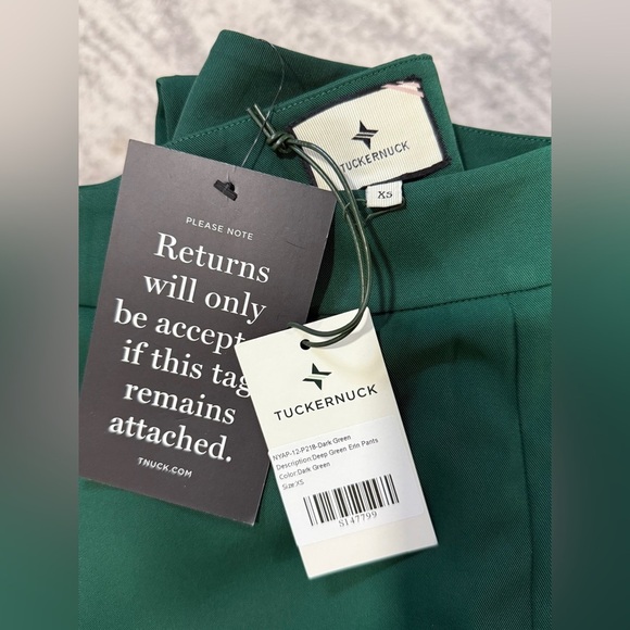 Tuckernuck Erin High Rise Wide Leg Trousers | XS | Deep Green Dress Pants NWT - Picture 2 of 7
